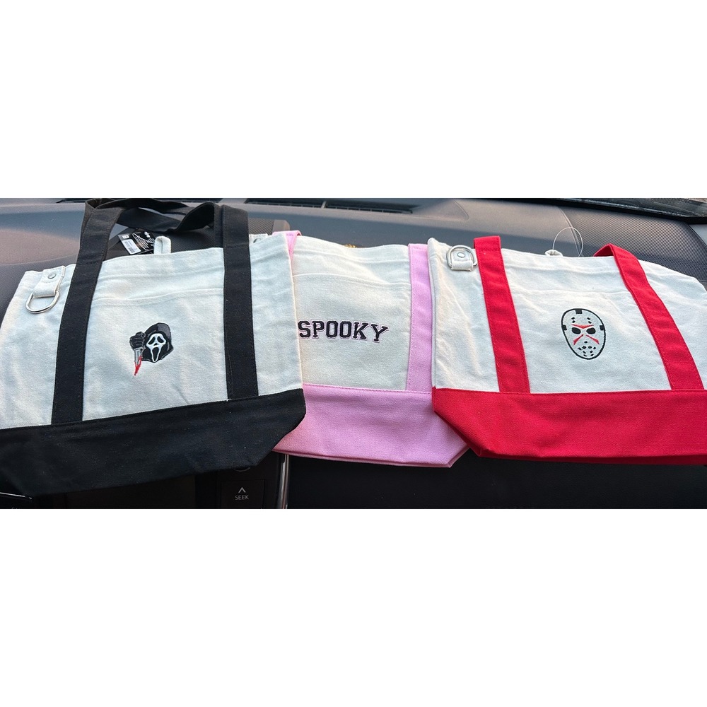 Viral Spirit Halloween Tote Bags  set of 3 NWT Horror Ghost face,  Jason Spooky